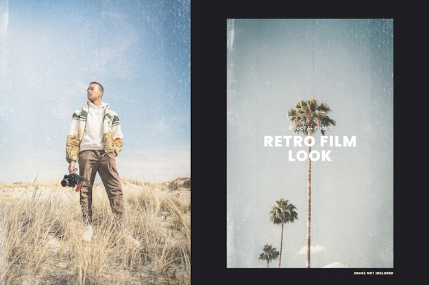 Retro film look photo effect for poster design