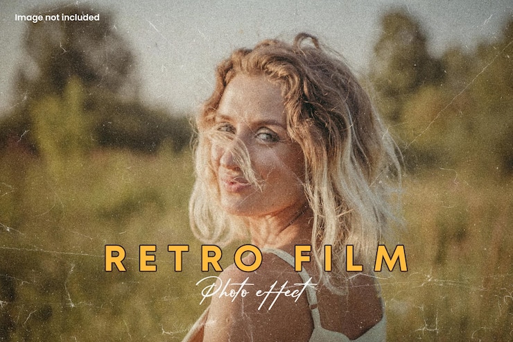 PSD retro filmposter kunst foto-effect sjabloon