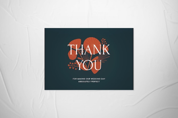 Retro Floral Wedding Invitation Suite Thank You Card