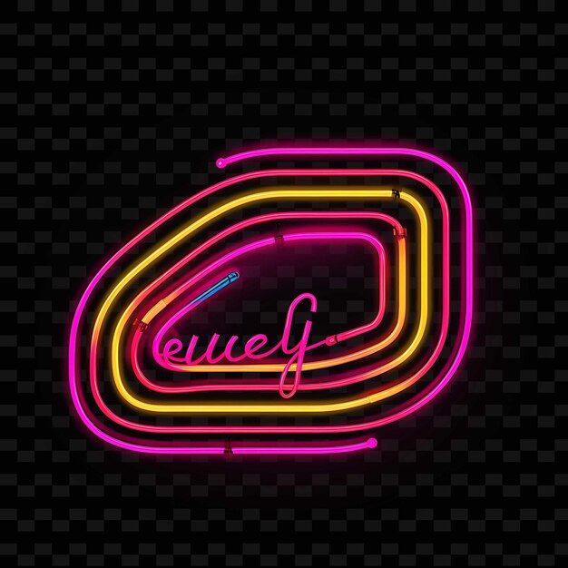 PSD retro fluorescent lines vintage typography hot pink curved l png y2k shapes transparent light arts