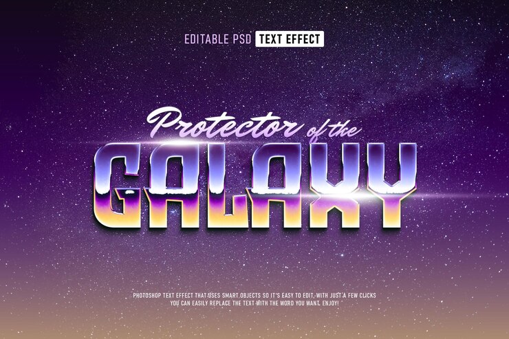 PSD retro futuristic pop 80's text effect