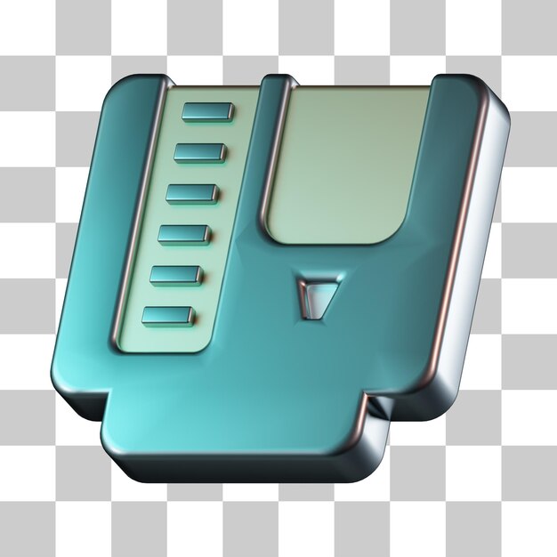 Retro game cassette 3d icon