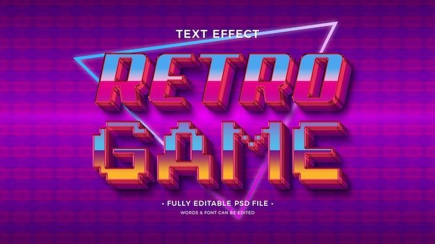 retro game text effect