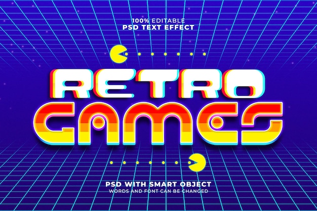 PSD retro game text effect