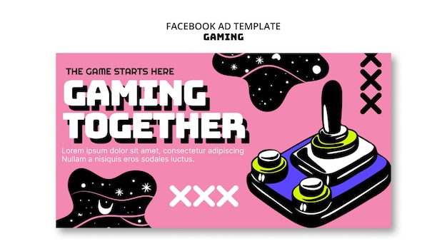 PSD retro gaming  facebook template