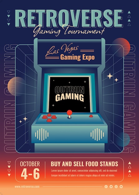 retro gaming flyer