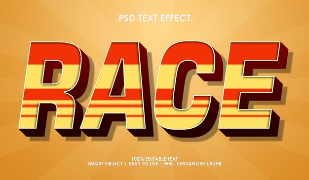 Retro gradient stripe race text style effect