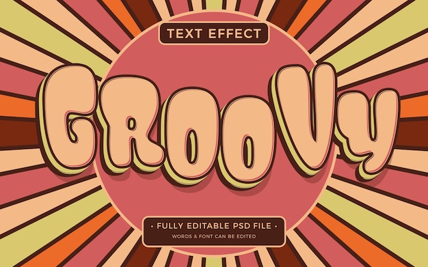 PSD retro groovy text effect