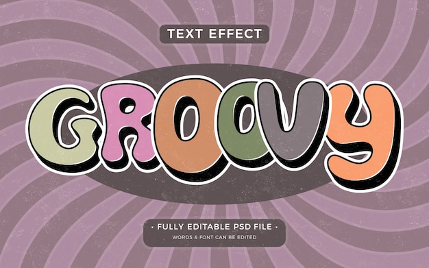 Retro groovy text effect