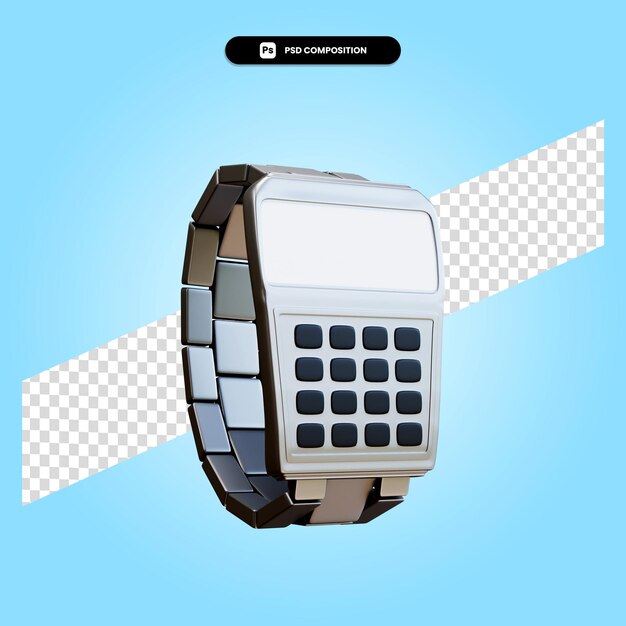 Retro horloge 3d render illustratie geïsoleerd