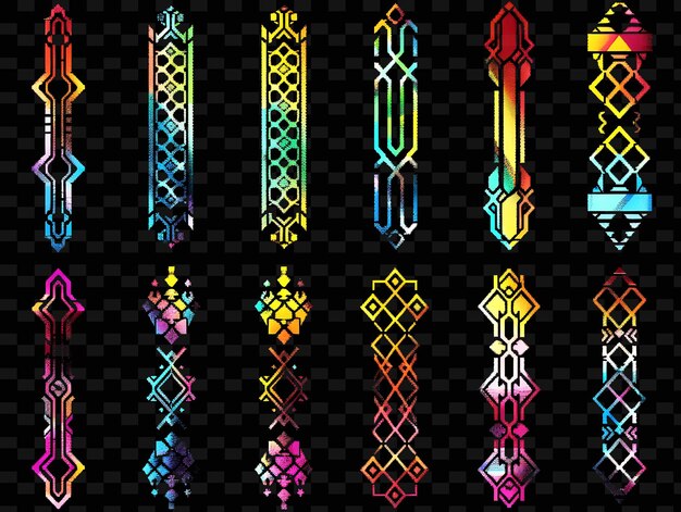 PSD retro inspired trellises pixel art with pop art patterns usi creative texture y2k neon item designs