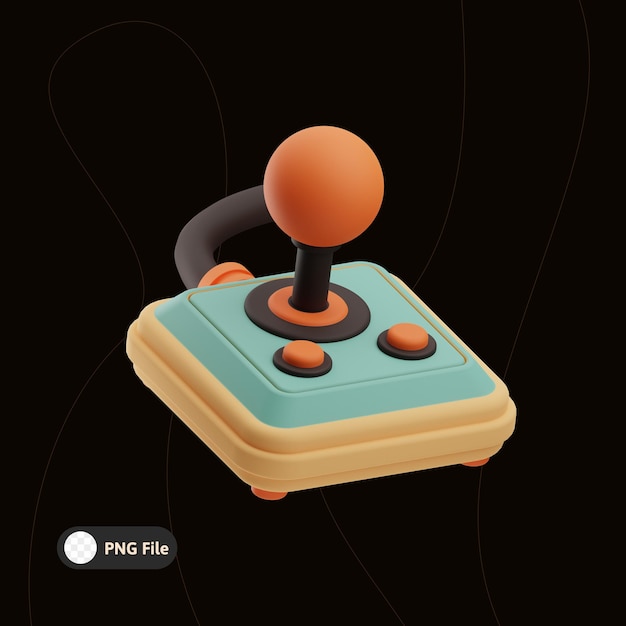 Retro joystick 3d illustration