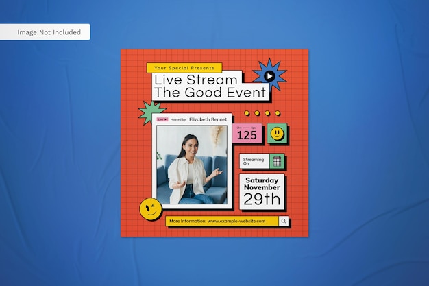 Retro Live Streaming Video Promotion Instagram Post