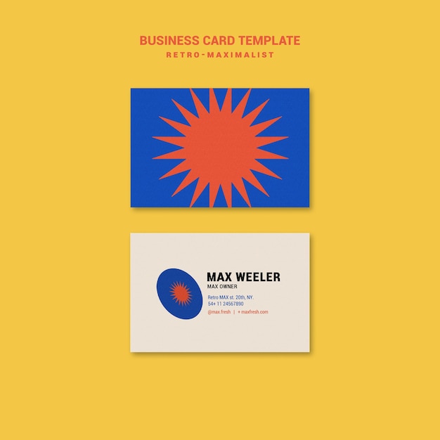 PSD retro-maximalist business card