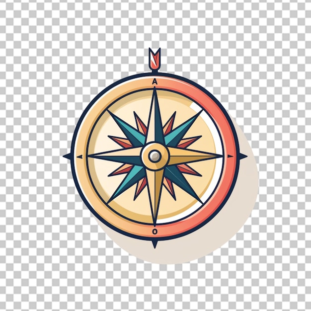 Retro metal pocket compass front view isolated on white background