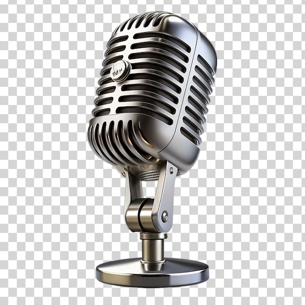 PSD retro microphone isolated on transparent background