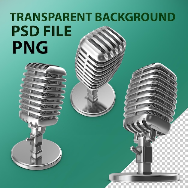 PSD retro microphone png