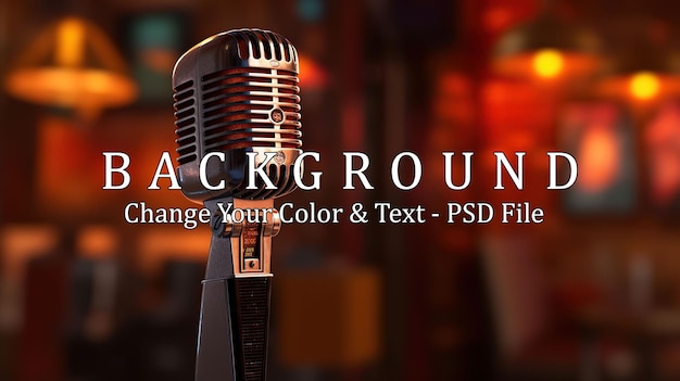 PSD retro microphone on stage