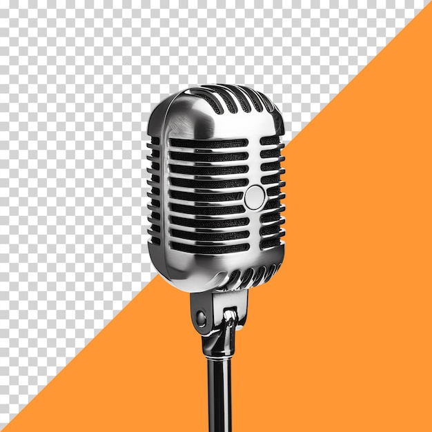 PSD a retro microphone on a transparent background