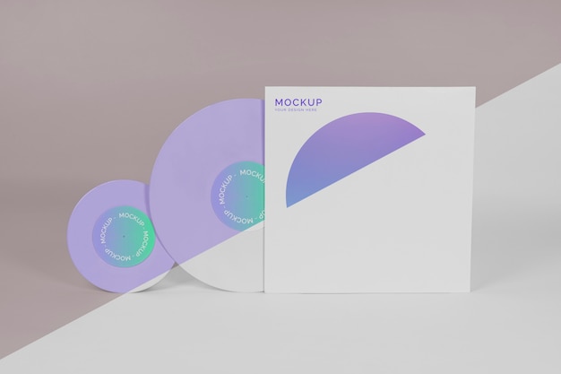 PSD retro mock-up vinyl disk abstract packaging