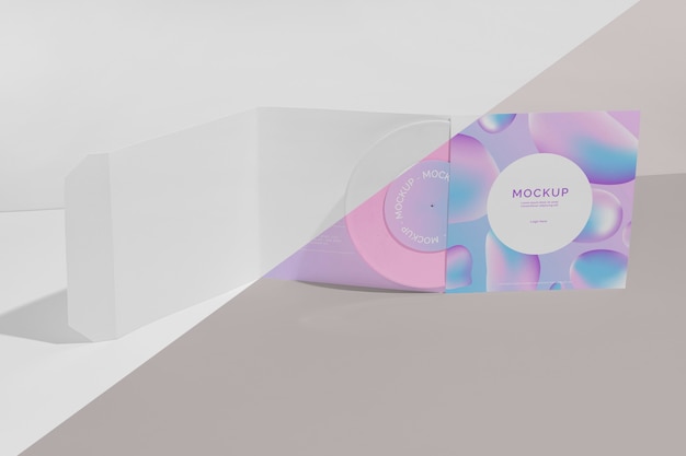 Retro mock-up vinyl disk abstract packaging