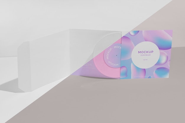 Retro mock-up vinyl schijf abstracte verpakking
