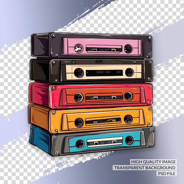 Retro music 3d png clipart transparent isolated background