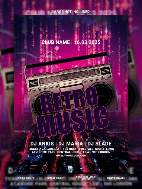 Retro Music Night Party Flyer