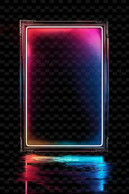 Retro Neon Sign With a Rectangular Board Frame Inspired by v Y2K Shape Creative Signboard Decor