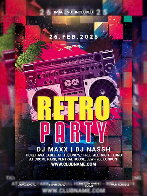 Retro Night Party Flyer