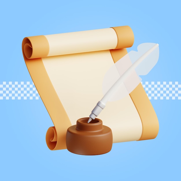 Retro paper message icon 3d render isolated premium psd