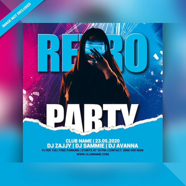 PSD retro party flyer