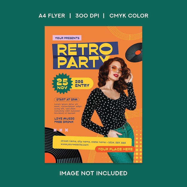 PSD retro party flyer