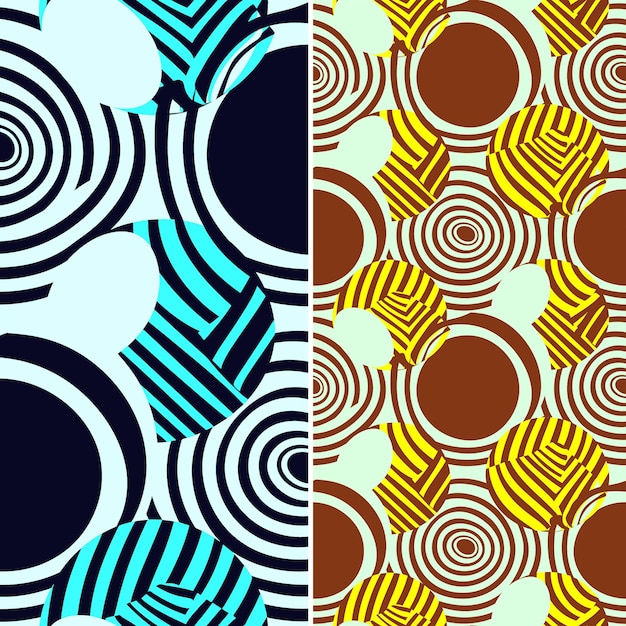 retro patterns with geometric shapes and contained in circul creative abstract geometric vector