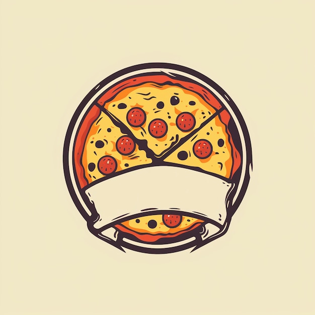 Retro pizza logo