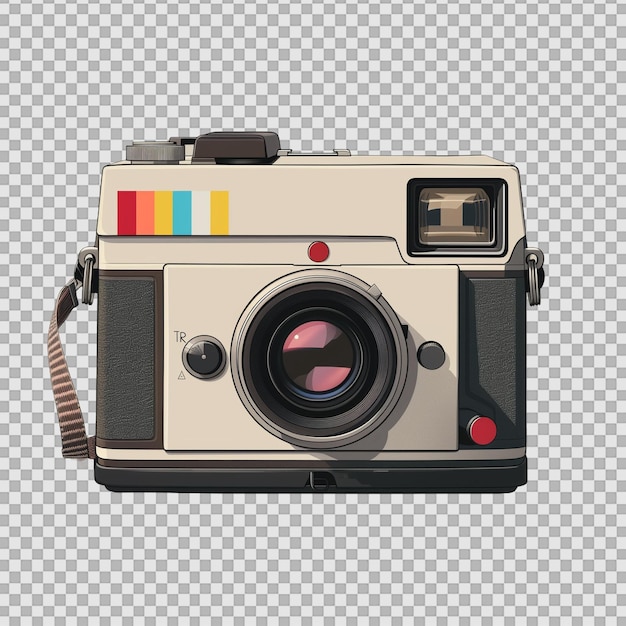 PSD retro polaroid camera on transparent background