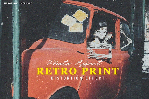 PSD retro print distortion photo effect