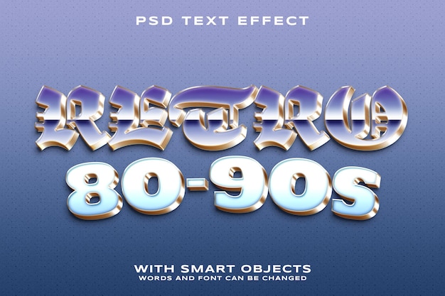 PSD retro psd bewerkbaar teksteffect