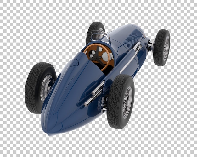PSD retro race car on transparent background 3d rendering illustration