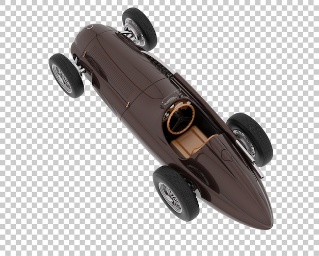 Retro race car on transparent background 3d rendering illustration