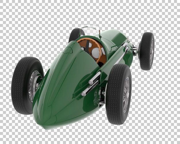Retro race car on transparent background 3d rendering illustration