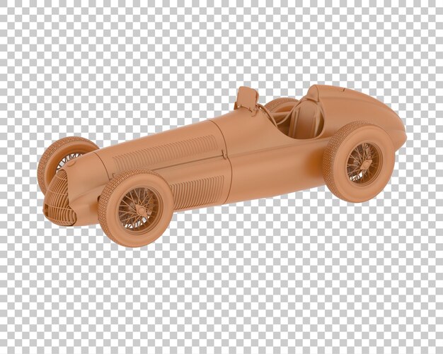 PSD retro race car on transparent background 3d rendering illustration