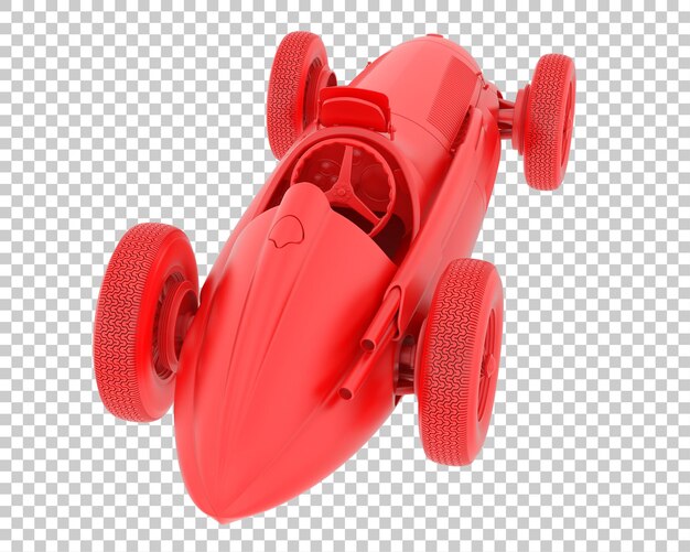 Auto da corsa retrò su sfondo trasparente 3d rendering illustrazione