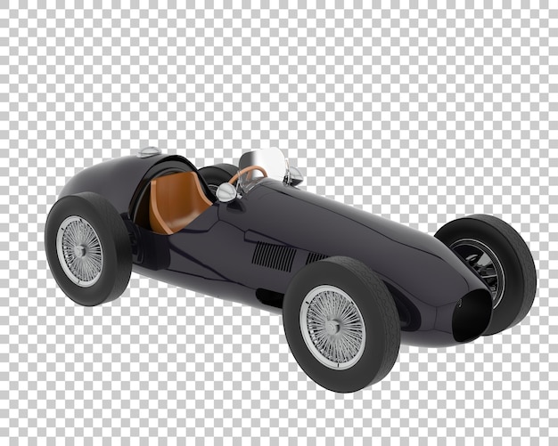 PSD retro race car on transparent background 3d rendering illustration