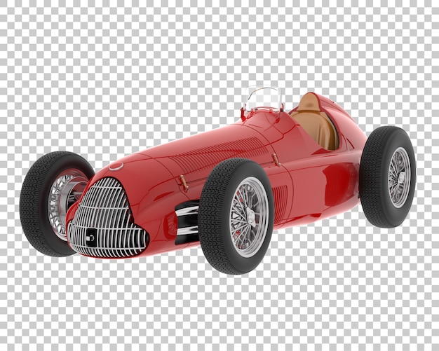 Retro raceauto op transparante achtergrond 3D-rendering illustratie