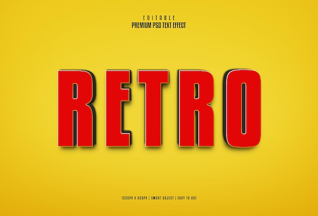 Retro red and black fully editable psd text effect maker