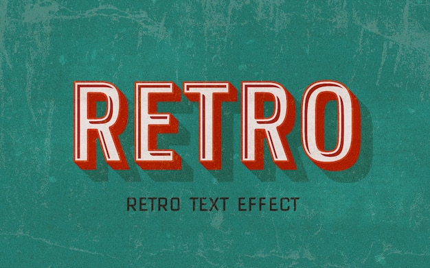 PSD retro rood tekststijleffect