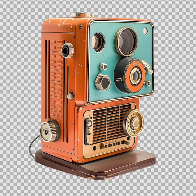 Retro slide projector on transparent background