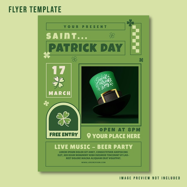 PSD retro st. patrick's day sjabloon