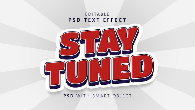 PSD retro stay tuned text effect